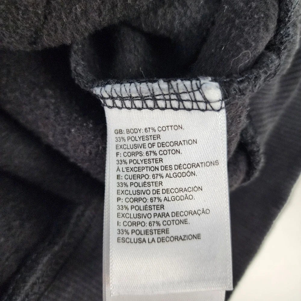 The North Face Pullover Hoodie Men's S Black White Bear Graphic Sweatshirt